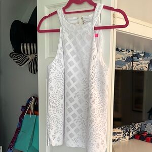 Lilly Pulitzer White Sleeveless Lace Tank Top